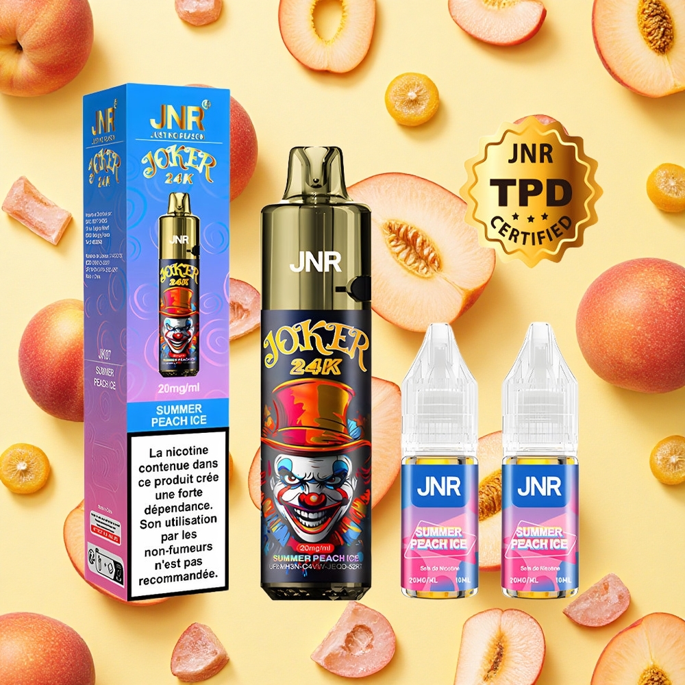JNR Joker 24K 24000 Puffs Summer Peach Ice 800mAh Battery Capacity 10ml E-liquid