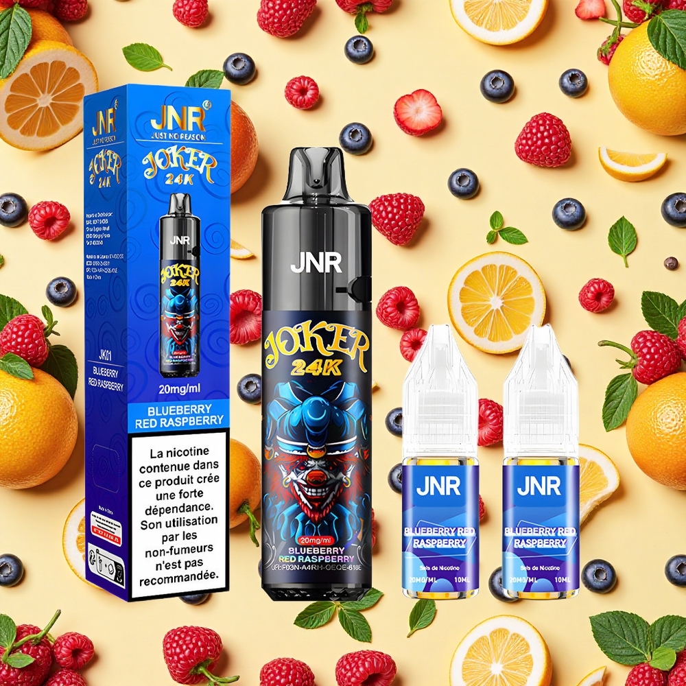 JNR Joker 24K Puffs 2+10ml E-liquid Refillable Blueberry Red Raspberry