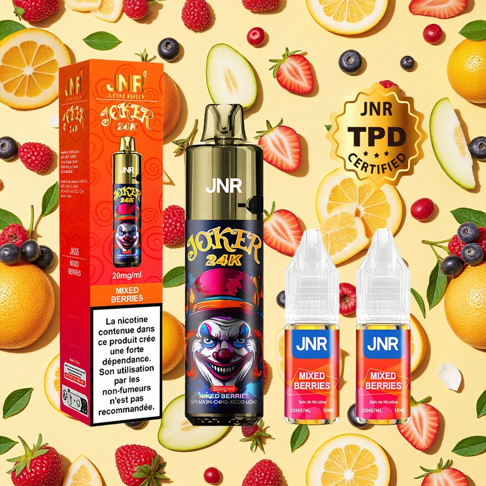 JNR Joker 24K Puffs Mixed Berries 24000 2% Nicotine 800mAh Battery Capacity Type-C Charging