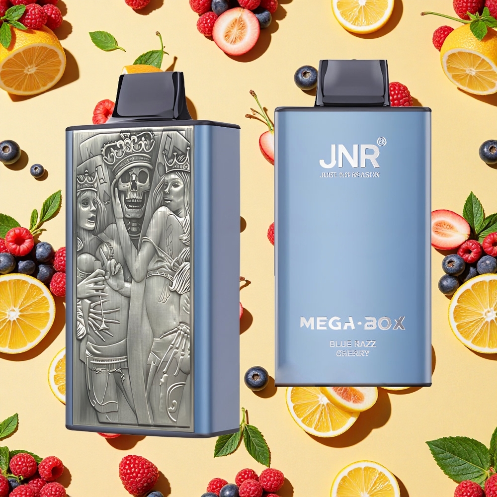 JNR Mega Box 25000 Puffs 30ml E-liquid 850mAh Battery Capacity Dual Mesh Coil Blue Razz Cherry