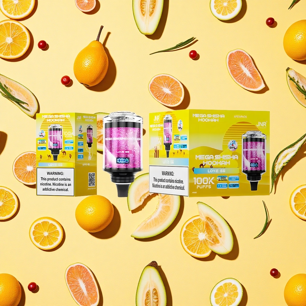 JNR Mega Shisha Hookah 100K 60ml E-liquid Type-C Charging 2200mAh Battery Capacity Love 66 Desktop Hookah