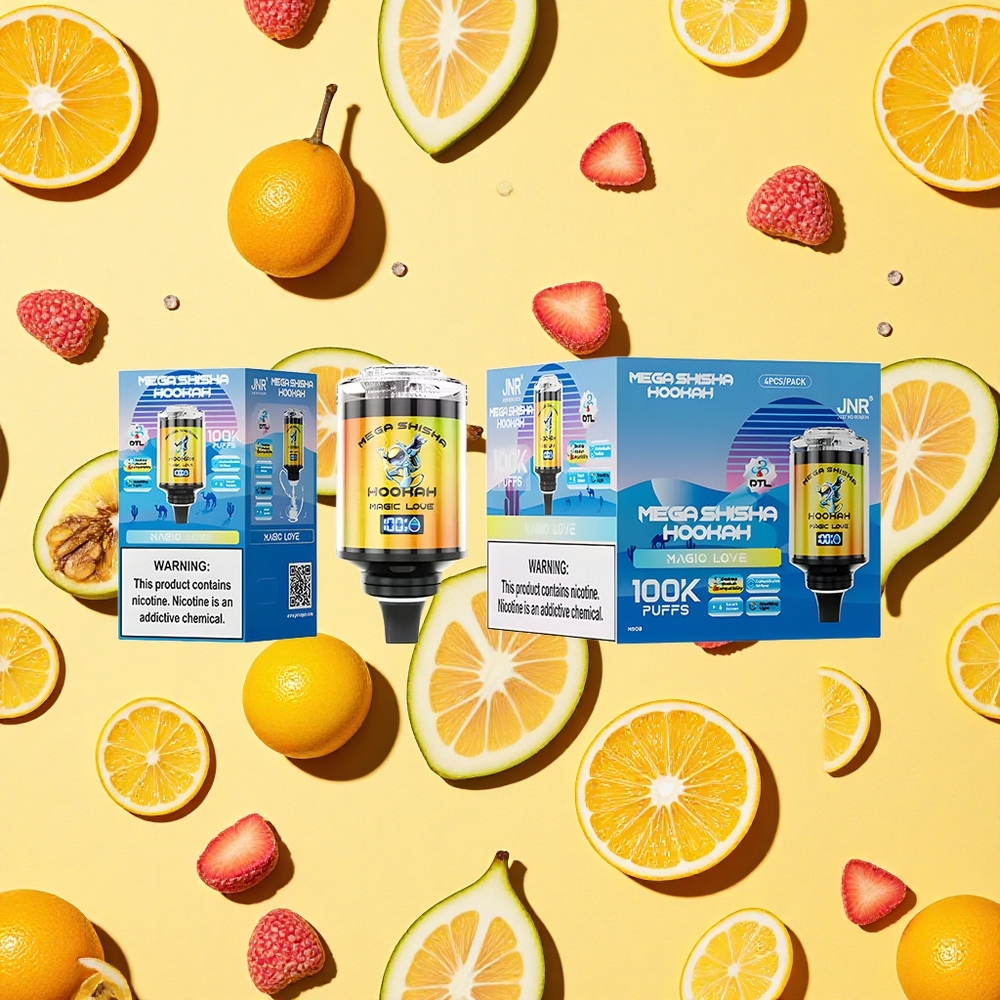 JNR Mega Shisha Hookah 100K Puffs 60ml E-liquid 2200mAh Battery Capacity Desktop Magic Love