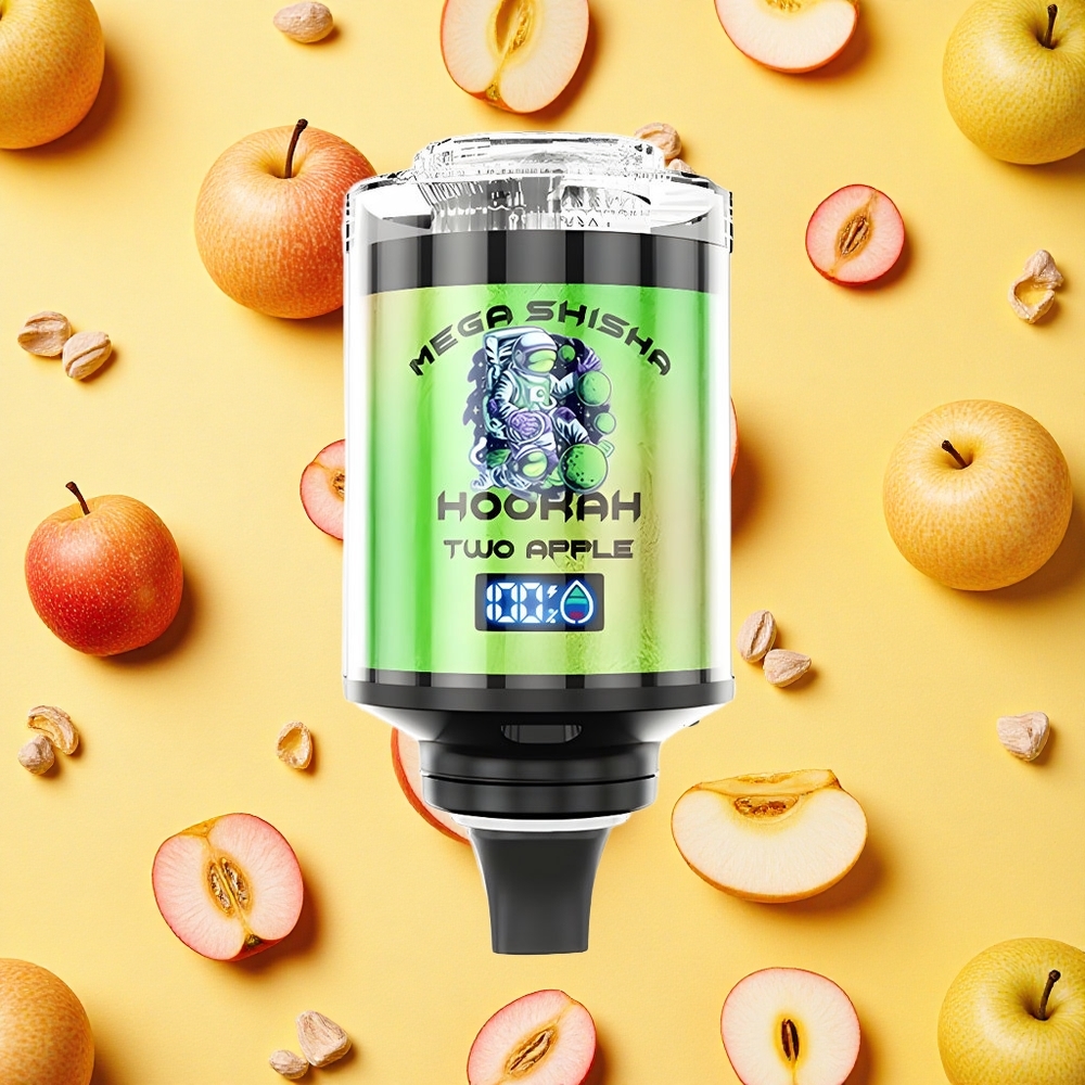 JNR Mega Shisha Hookah 100K Two Apple 60ml E-liquid 2200mAh Battery Capacity Smart Screen Desktop