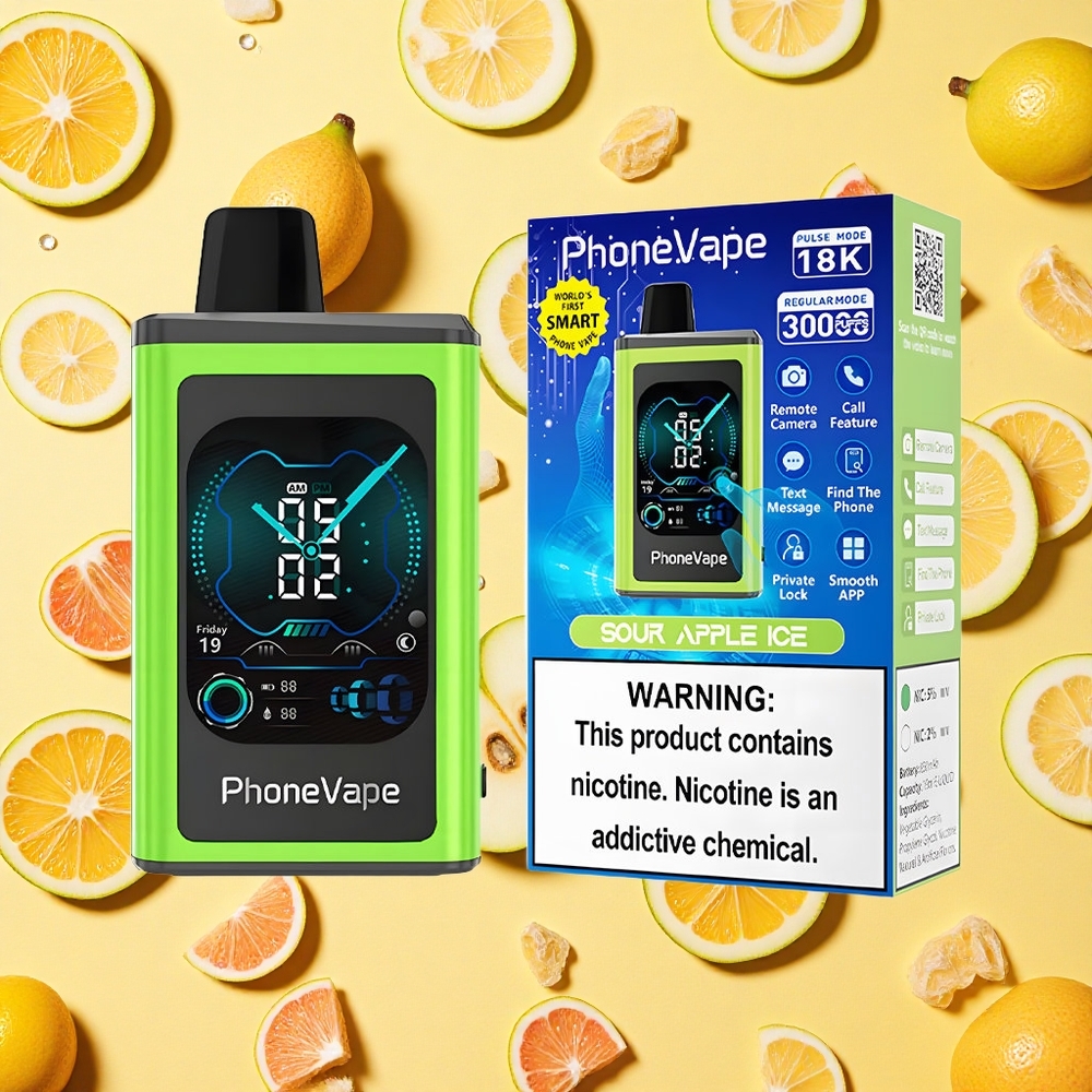 JNR PhoneVape 30000 850mAh Battery Capacity Type-C Charging Battery Disposable Sour Apple Ice