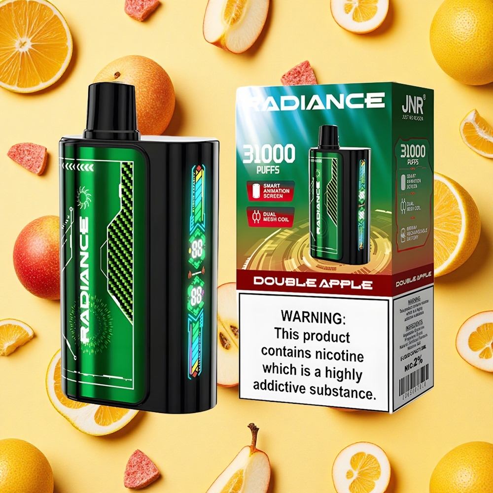 JNR Radiance 31000 Puffs Disposable Vape DOUBLE APPLE 28ml E-liquid Dual Mesh Coil 2%