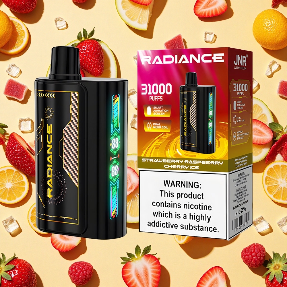 JNR Radiance 31000 Puffs Dual Mesh Coil 28ml E-liquid Strawberry Raspberry Cherry Ice