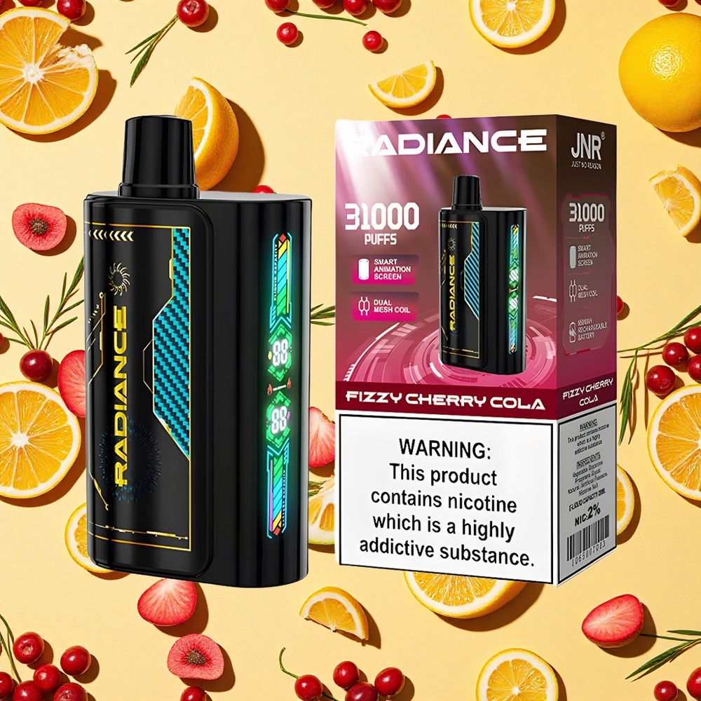 JNR Radiance 31000 Puffs Fizzy Cherry Cola 28ml E-liquid Dual Mesh Coil 950mAh Battery Capacity