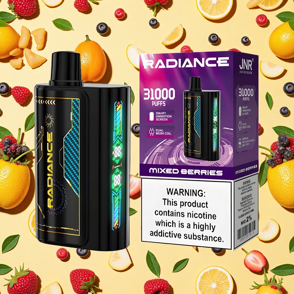 JNR Radiance 31000 Puffs Mixed Berries 28ml E-liquid Dual Mesh Coil 950mAh Battery Capacity