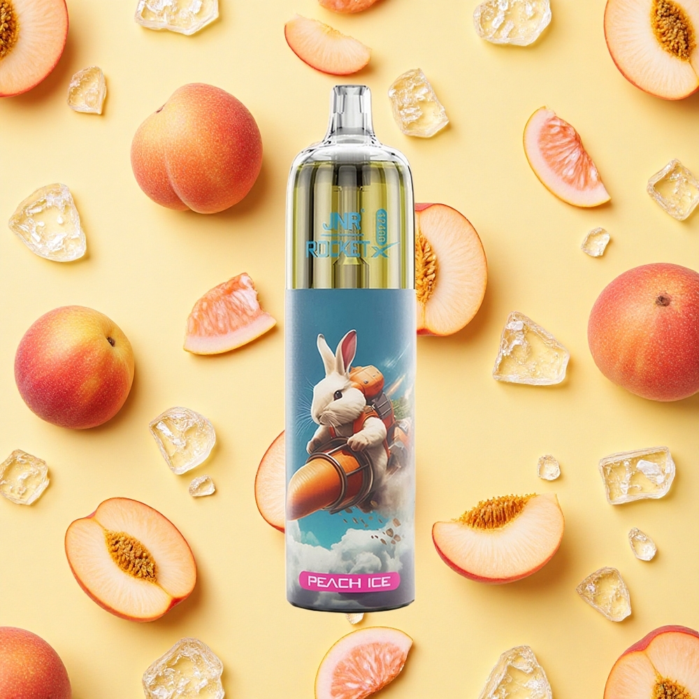 JNR Rocket-X 12400 Puffs Peach Ice RGB Airflow Mesh Coil 850mAh Battery Capacity Type-C Charging