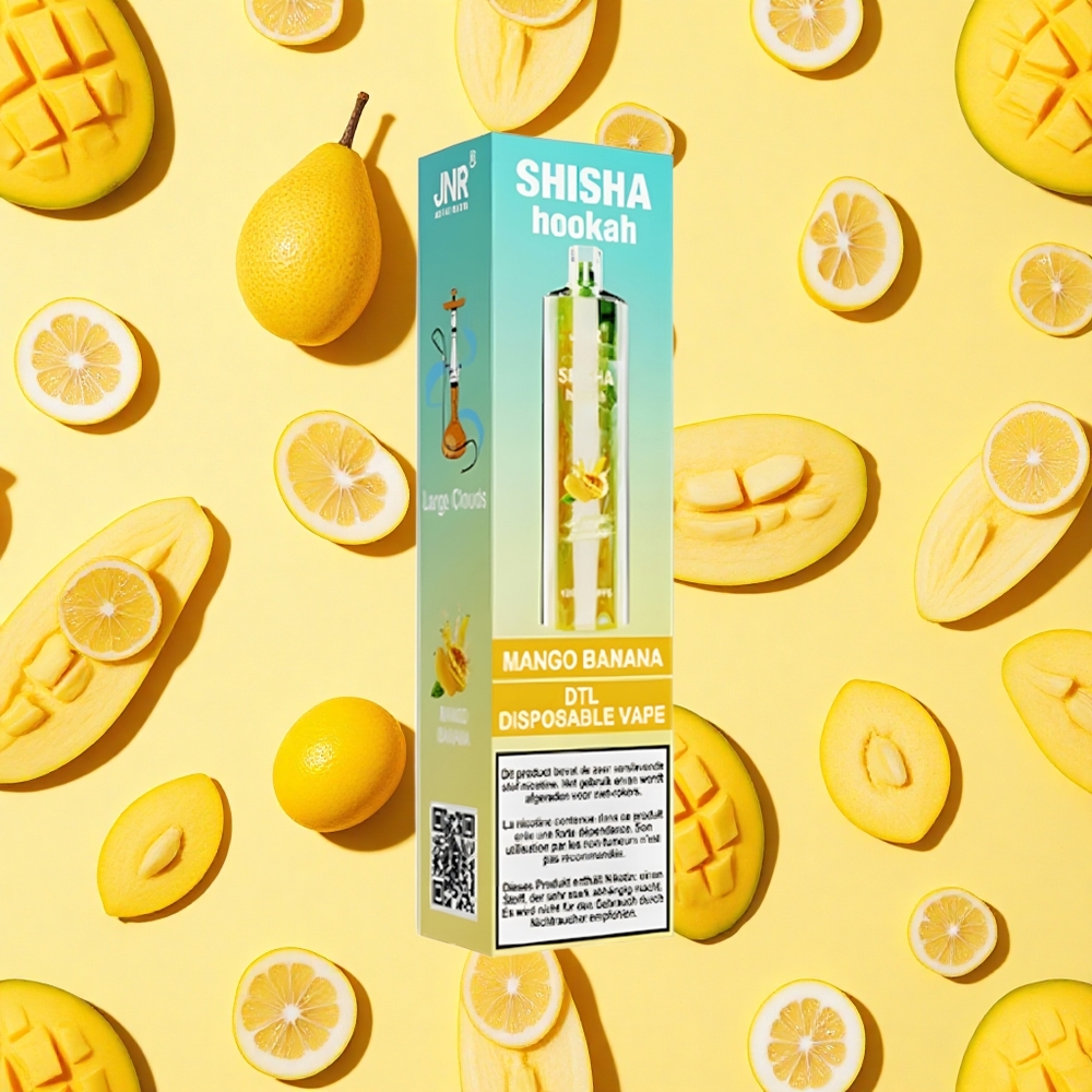 JNR Shisha Hookah 12000 Puffs Mango Banana 24ml E-liquid 750mAh Battery Capacity Type-C Charging