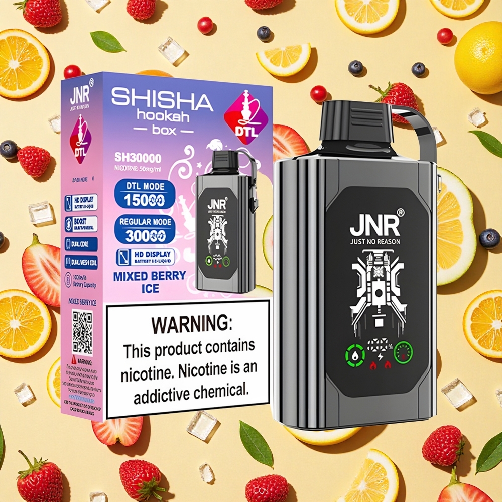 Shisha Hookah Box 20500 Puffs Mixed Berry Ice HD Display 1000mAh Battery Capacity Type-C Charging