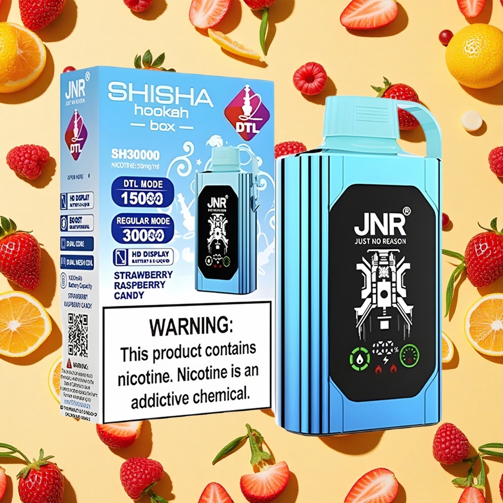 Shisha Hookah Box 20500 Puffs Strawberry Raspberry Candy 25ml E-liquid Dual Mesh Coil Type-C Charging