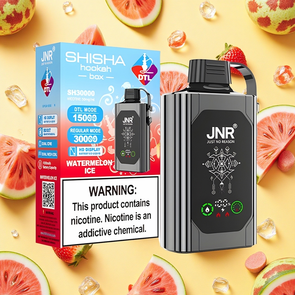 Shisha Hookah Box 20500 Puffs Watermelon Ice HD Display 1000mAh Battery Capacity Type-C Charging