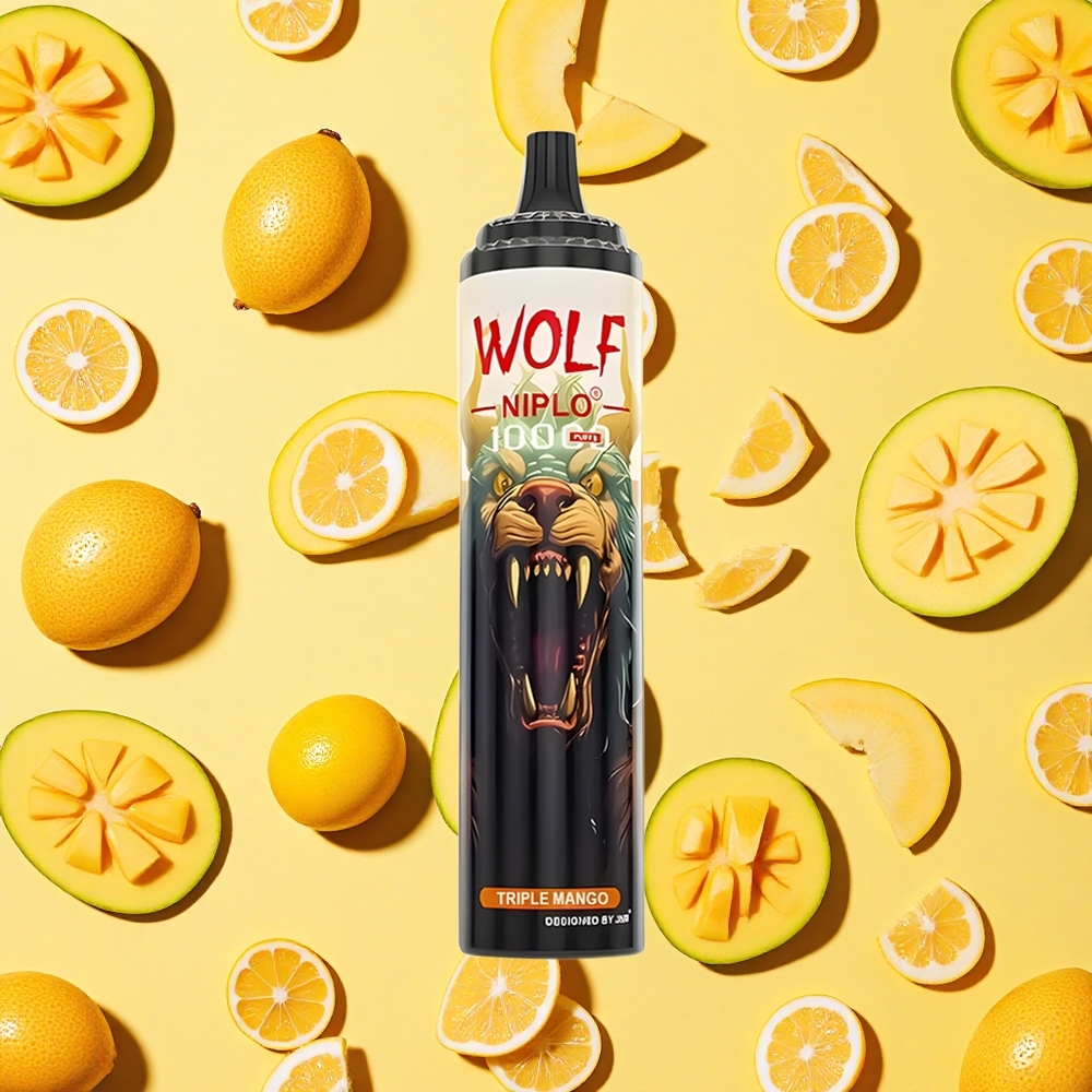 JNR Wolf Niplo 10000 Puffs Triple Mango Type-C Charging 20ml E-liquid 0%,2%,5% Nicotine