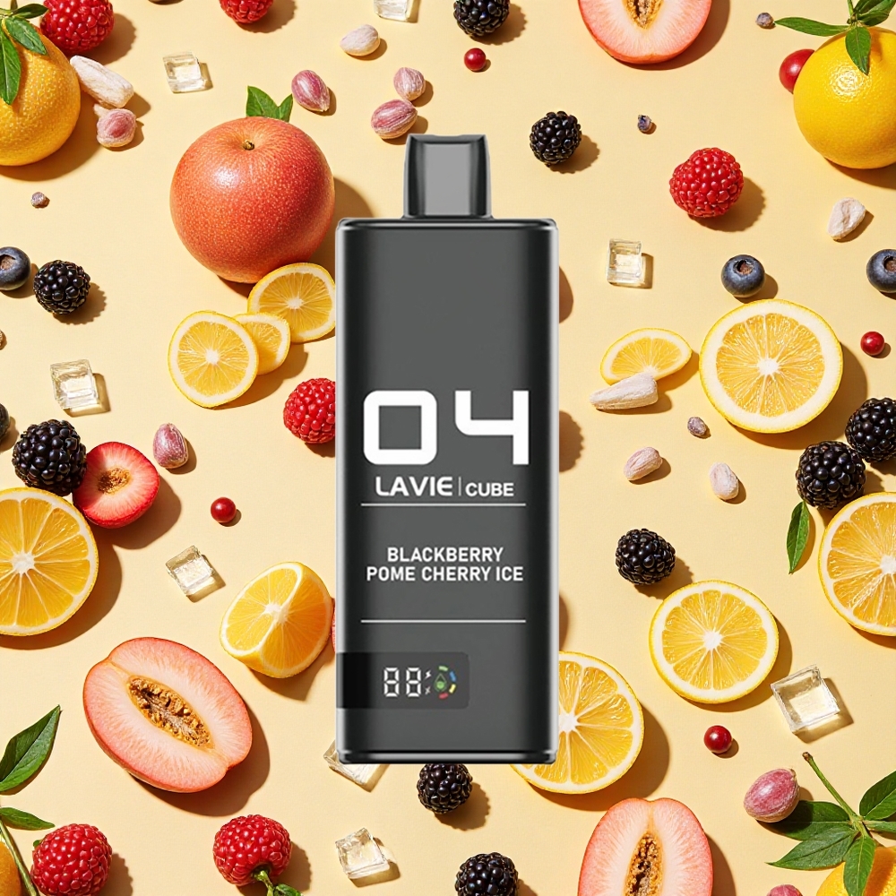 Lavie Cube 20000 Puffs 28ml E-liquid 2%,5% Salt Nic Blackberry Pome Cherry Ice
