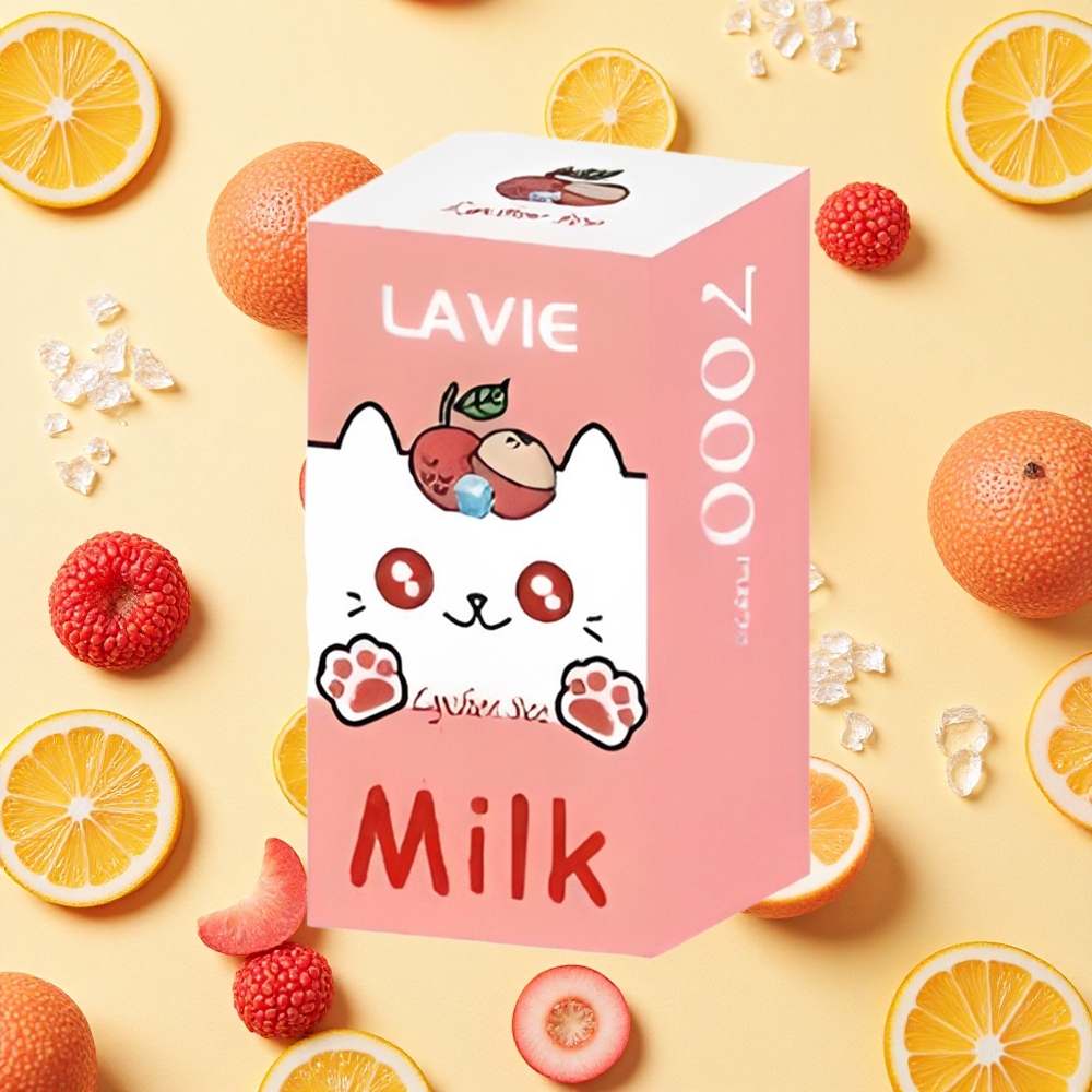 LAVIE Milk 7000 Puffs Lychee Ice 16ml E-liquid 600mAh Battery Capacity Type-C Charging