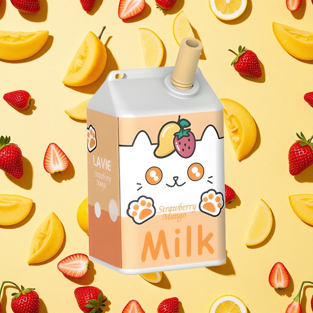 LAVIE Milk 7000 Puffs Strawberry Mango 16ml E-liquid 600mAh Battery Capacity Type-C Charging