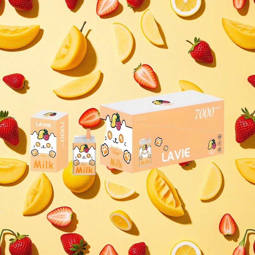 LAVIE Milk 7000 Puffs Strawberry Mango 16ml E-liquid 600mAh Battery Capacity Type-C Charging