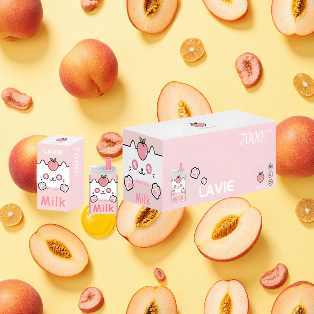 Lavie Milk 7000 Puffs Peach Juice 16ml E-liquid 600mAh Battery Capacity Type-C Charging