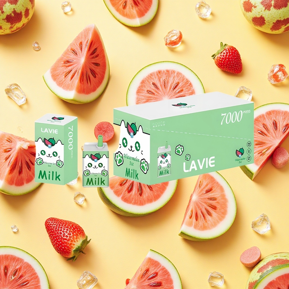 Lavie Milk 7000 Puffs Watermelon Ice 16ml E-liquid 600mAh Battery Capacity Type-C Charging